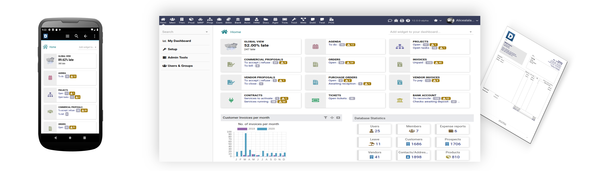 Modern composition with data interfaces, cloud and AI chat